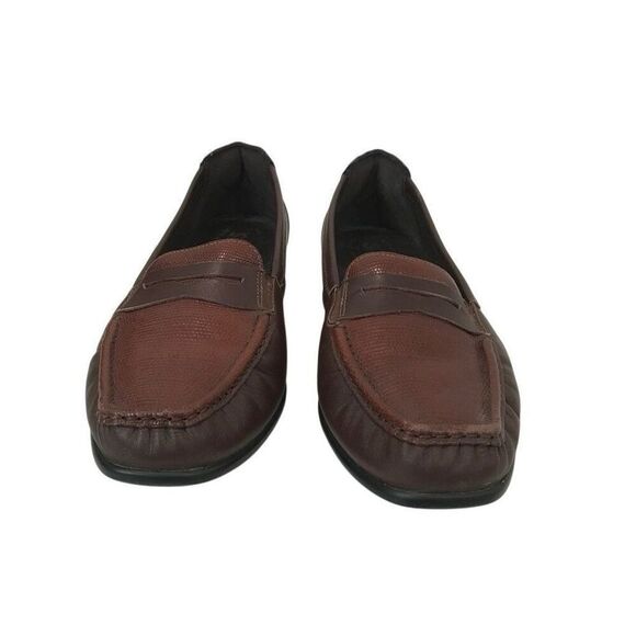 SAS Shoes - SAS "PENNY J" TRIPAD LEATHER LOAFER SIENA BROWN/FAUX SNAKE SIZE 10